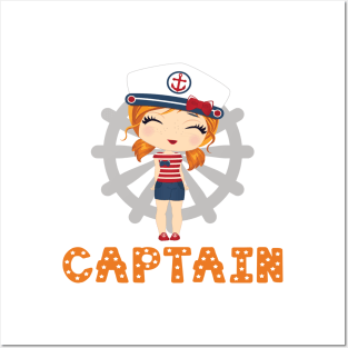 Captain girl (orange) Posters and Art